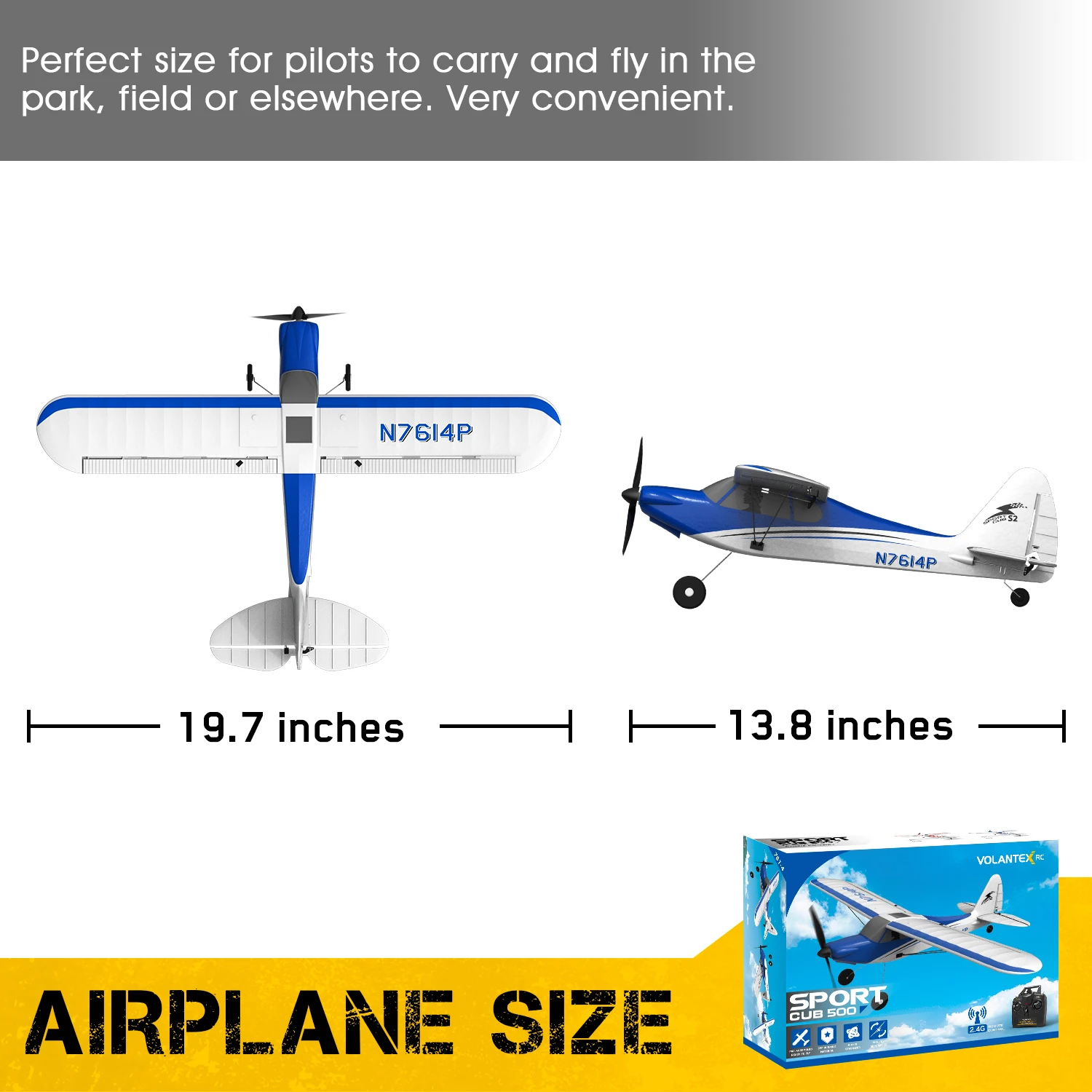 RC Plane Sport Cub 500 EPP Foam 500MM Wingspan 2.4G 4CH RC Glider Aircraft One-Key Aerobatic RC Fighter RTF 761-4 Toys Gifts 6