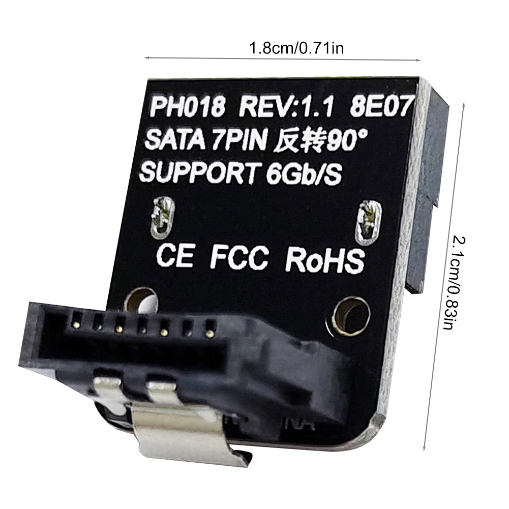 SATA 7Pin Female To 7pin Male Adapter 90 Degree Angle Elbow Adapter 6Gbps Up /Down Mainboard Motherboard for Desktops SSD HDD