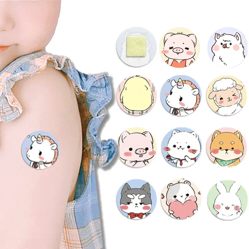 120pcs/lot Cartoon Round Band Aid for Childre Kids Vaccination Plaster Skin Wound Dressing Patch Waterproof Adhesive Bandages 2
