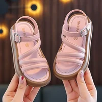 Elegant Summer New Style Korean Version Princess Children's Sandals Elegant Open Toe Stylish Versatile Cute Student Sandals 1