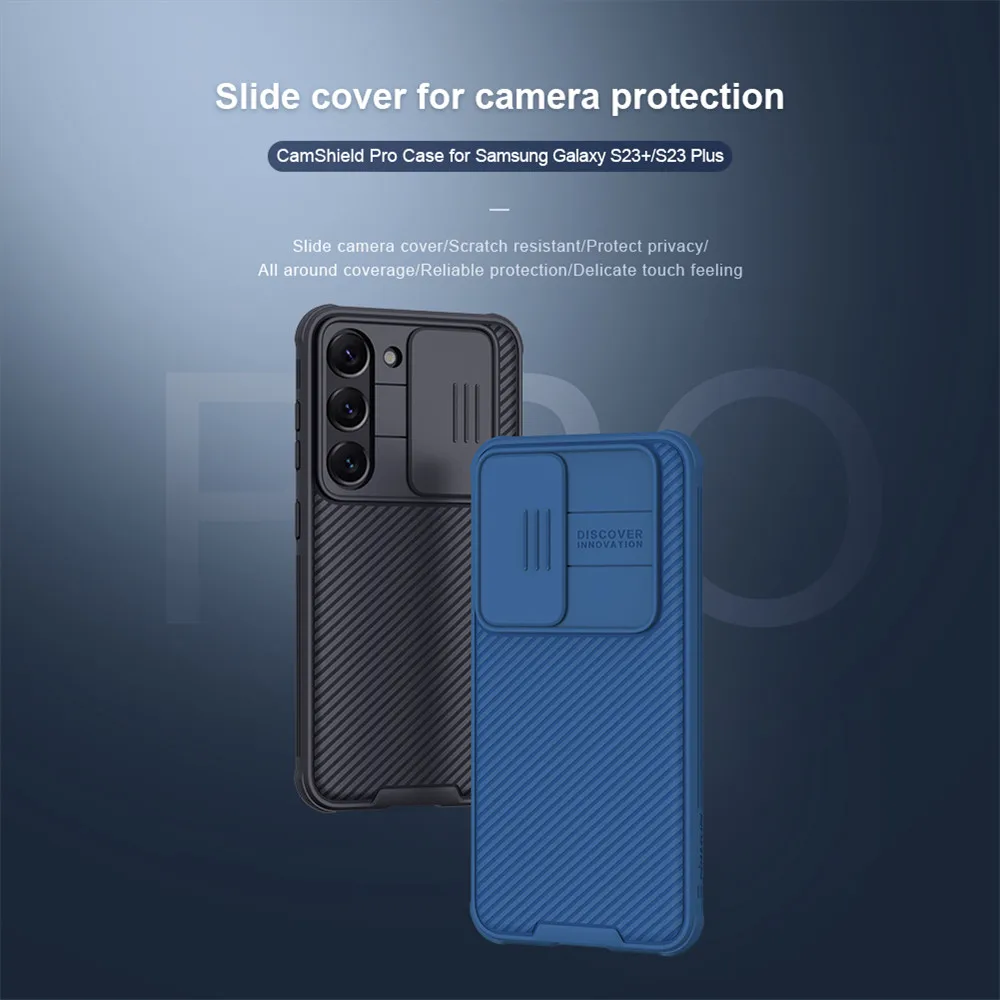 

Чехол NILLKIN CamShield Pro для Samsung Galaxy S23 Ultra / S23 Plus, Защита камеры, раздвижная задняя крышка
