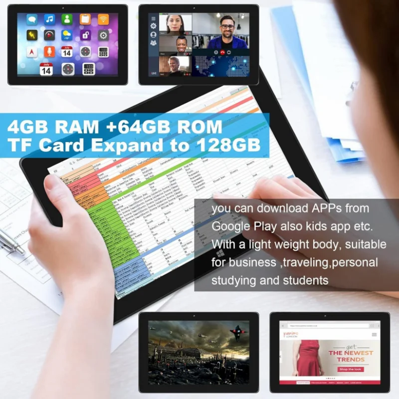 64bit New 4GB RAM 64GB ROM 8.0 INCH Windows 10 1.44GHz X5-Z8350 CPU Tablets 1920x1200 IPS Quad Core 5.0MP Rear Camera Tablet PC 5