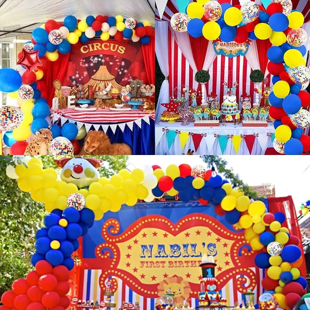 Circus Party : un joli anniversaire cirque en rouge, bleu et doré