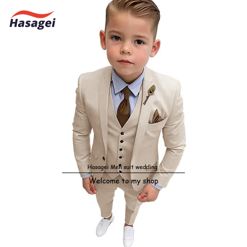 Kids 3 Piece Formal Wedding Tuxedo Boys Formal Suit Set