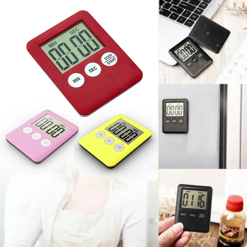 Fashion Quality LCD Digital Wall Clock Bathroom Waterproof Shower Timer 7*5.3*0.9cm ABS Ith Magnet On The Backside Cover