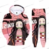 Anime Demon Slayer Hoodies 3D Printing Cosplay pants+Hoodie 2PCS Set Tracksuit Men Women Oversize Streetwear Hoodie Pants Sets 5