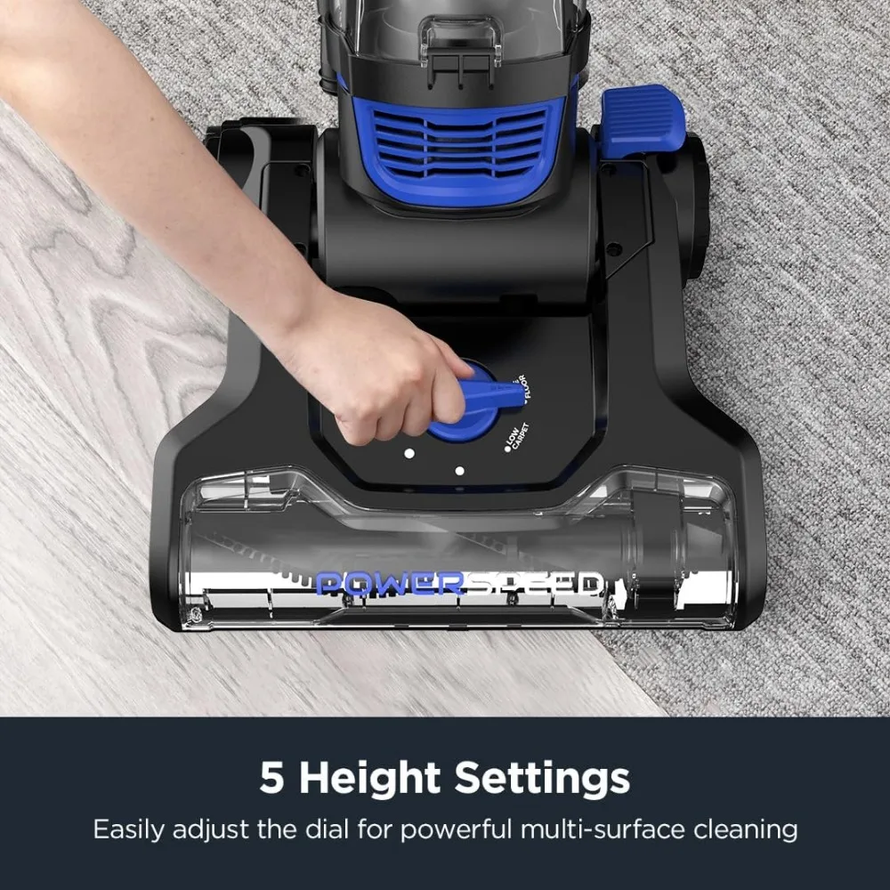 Lightweight Powerful Upright Vacuum Cleaner for Carpet and Hard Floor, PowerSpeed, New Model,Blue,black/New Model 4