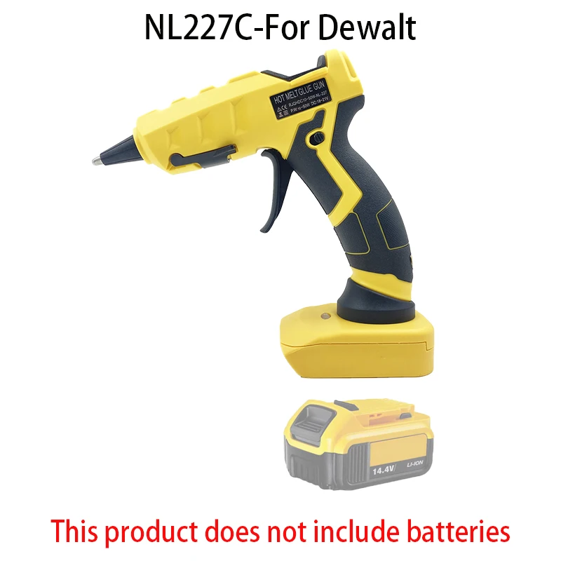 NL227C Wireless Lithium Battery Hot Melt Glue Gun For Makita BL1830 For  Milwaukee M18 For Black Decker For Dewalt DCB183 DCB609