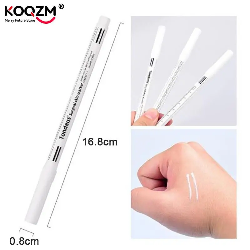 Surgical Eyebrow Tattoo Skin Marker Pen With Measuring Ruler