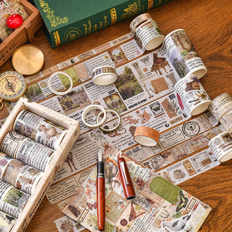 18Pcs Retro Washi Tapes Scrapbooking Supplies Washi Tape Set Vintage Cinta Adhesiva Decorativa Journaling Materials Masking Tape 4