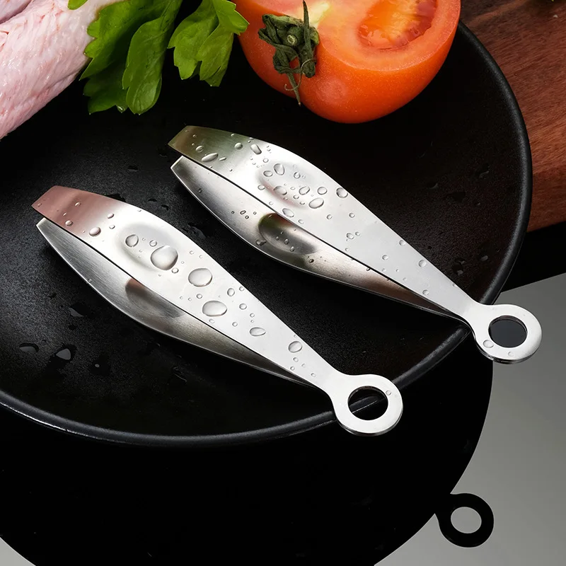 Stainless Steel Fish Bone Tweezers Pincer Clip Puller Remover Tongs Fish Bone Plucking Clamp Kitchen Gadgets Seafood Tools 1 PC fish bone tweezers