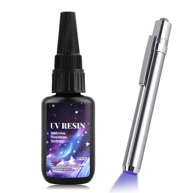 

UV Bonding & Welding Glue Kit Super Bonding UV Glue with Black Light, Quick-Drying for Bonding Glass, Metal, craft decoration