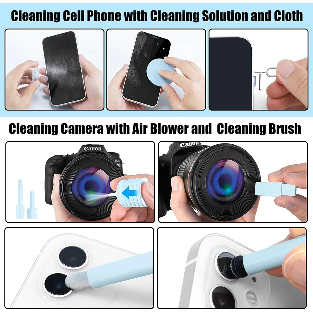 Laptop Computer Keyboard Cleaner Kit 20in1 Multifunction Phone Cleaning Spray For iPhone iPad Airpods MacBook Clean Brush Tool 6