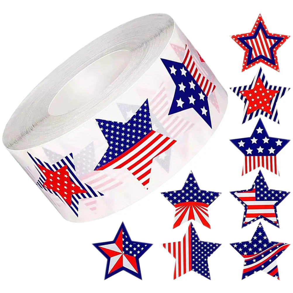

1 Roll 4th of July Gift Package Decal Patriotic Party Sticker Sealing Sticker
