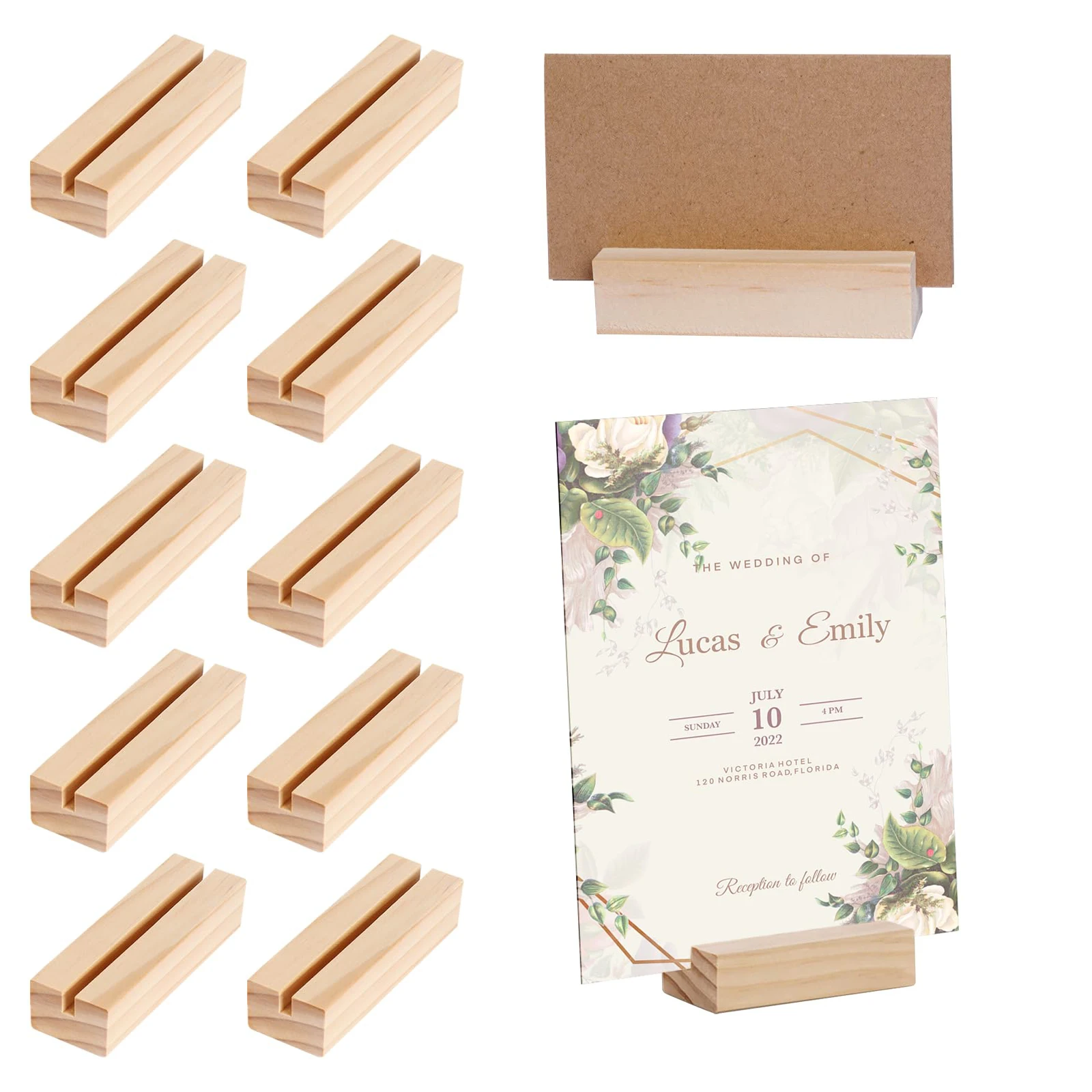Wood Place Card Holders Wood Table Number Stands Picture Holder Sign Holdersr for Ceremony Party Home Decoration Retail Shop
