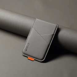 Luxury Leather Magnetic Card Holder with RFID Protection - iPhone 17 Pro Max (Dark gray)