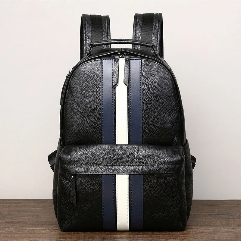 Multifunctional Vintage Brown Backpack Men Luxury Boy's School Bags Genuine Leather Backpacks Travel Retro Laptop Bag For Men 2