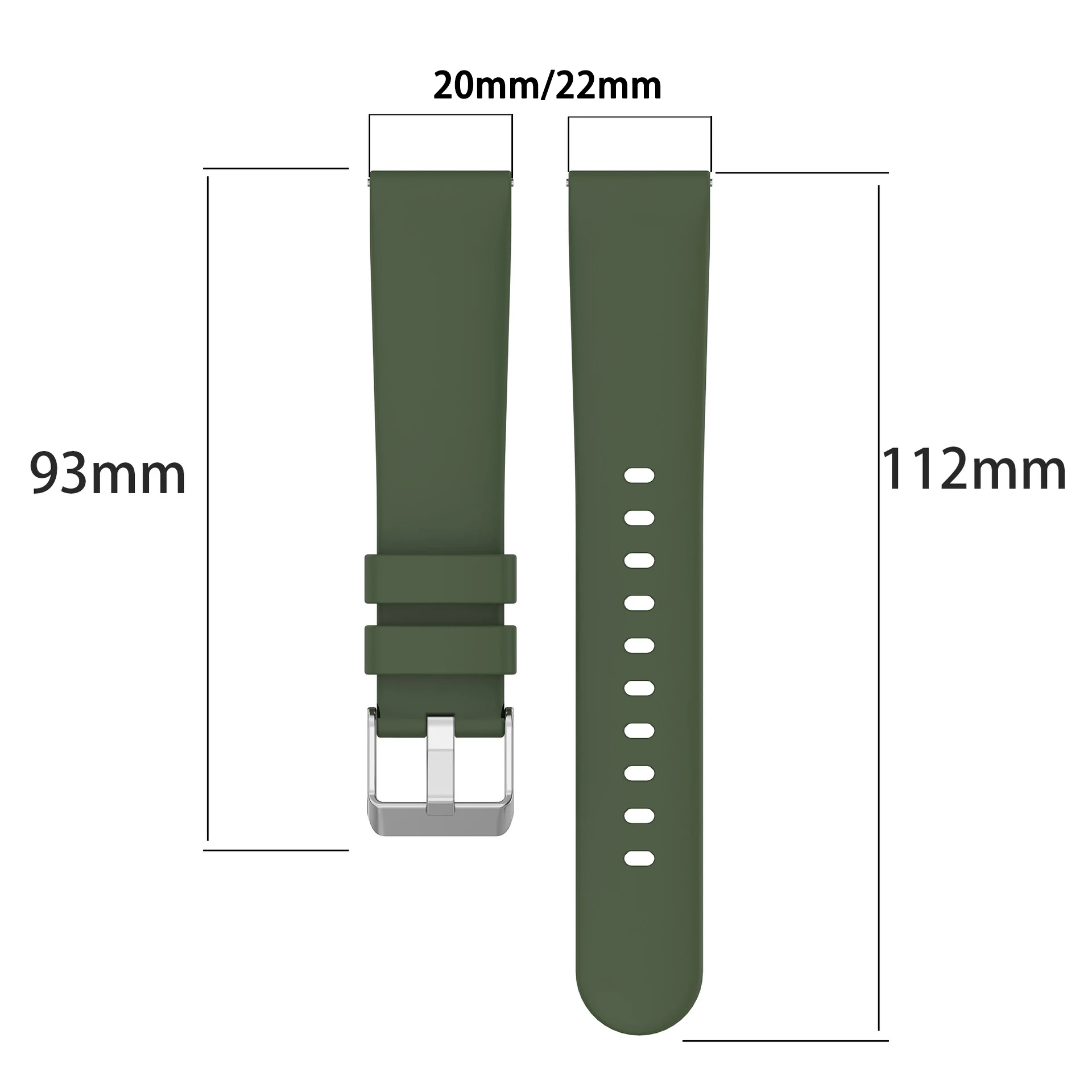 Universal Silicone Watch Strap - Premium 20mm/22mm Wristband