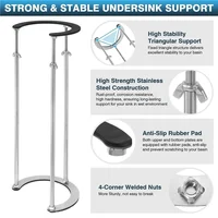 Stainless Steel Wash Basin C-shaped Mouth Fixed Support Bracket Kitchen Bathroom Toilet Height Adjustable Basin Support Frame 2