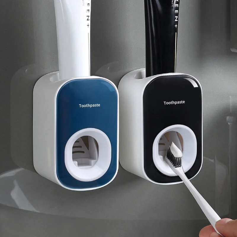 

Automatic Toothpaste Squeezer Wall Mounted Household Fully Automatic Squeezer Non punching Toilet Toothpaste Toothbrush Shelf