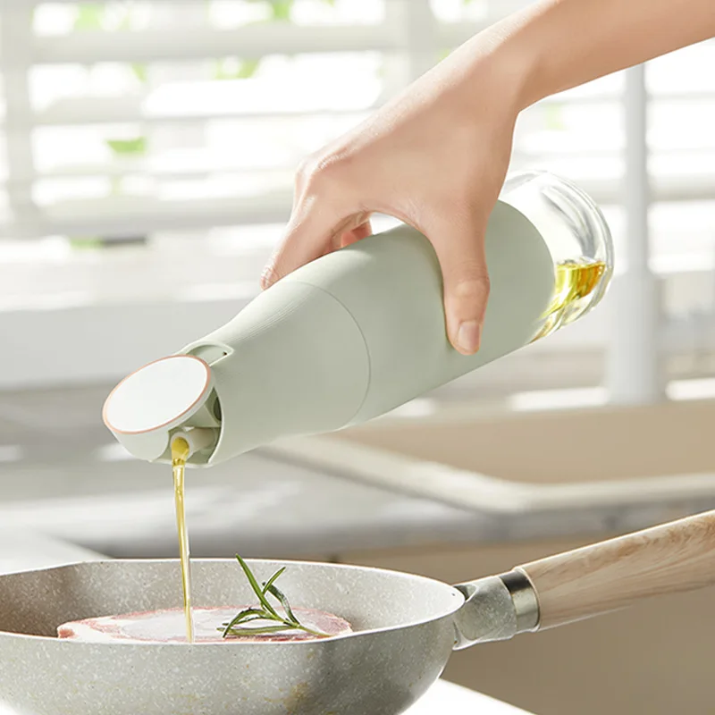 Cooking Olive Oil Dispenser Automatic Opening and Closing Anti-leakage Anti-hanging Oil Household Kitchen BBQ Bottle