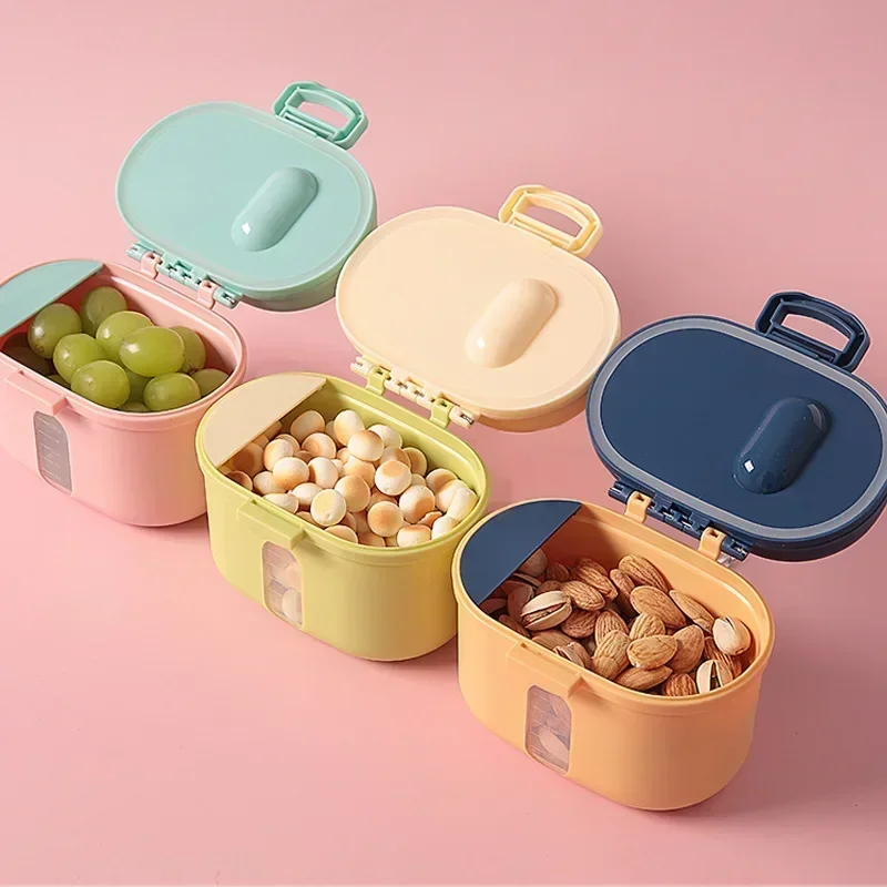 240/360ML Portable Milk Powder Box with Spoon Infant Snack Container Milk Powder Barrier Seal Baby Food Grade Storage Box