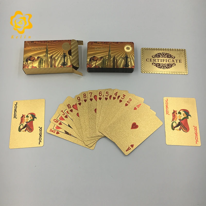 

Dubai scenery and buildings 24K gold Poker playing cards For Dubai Souvenir Gifts and collection