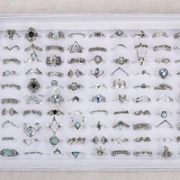 100 Pcs/Lot Bohemia Vintage Mix Style Finger Rings For Women Wholesale Gifts 2023 Fashion Jewelry 1