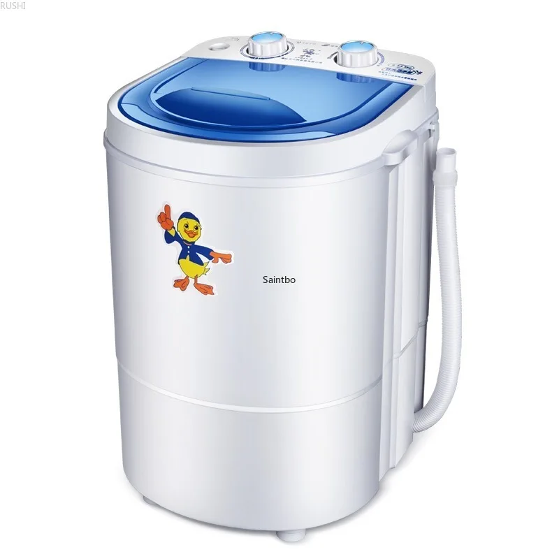 

220V 4.5KG Single Barrel Mini Blue Light Automatic Semi-automatic Household Pulsating Dehydrating Baby Washing Machine