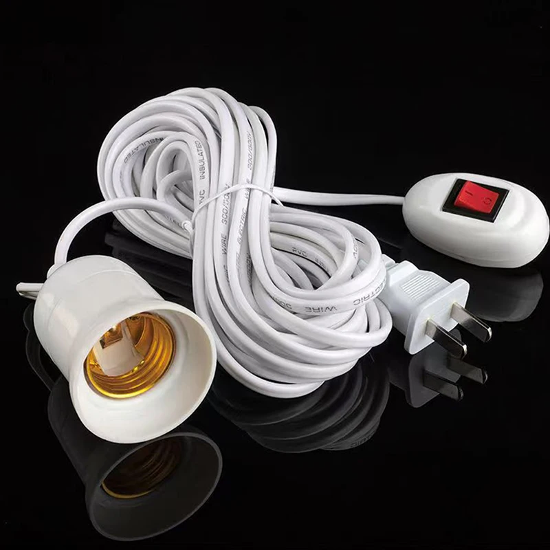 E27 250V 5A Suspension Universal Screw Socket With Switch Lamp Plug Holder Adapter Converter With Switch Lamp 2.3m Wire Length