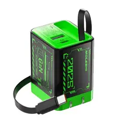 67W GaN Fast Charger with Retractable USB - C Cable - 3 - in - 1 Wall Charger - 67W