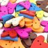 50PCS Wooden Heart Buttons for Handmade Girl Clothing DIY Decor Scrapbooking Needlework Craft Sewing Wood Button Accessories 3