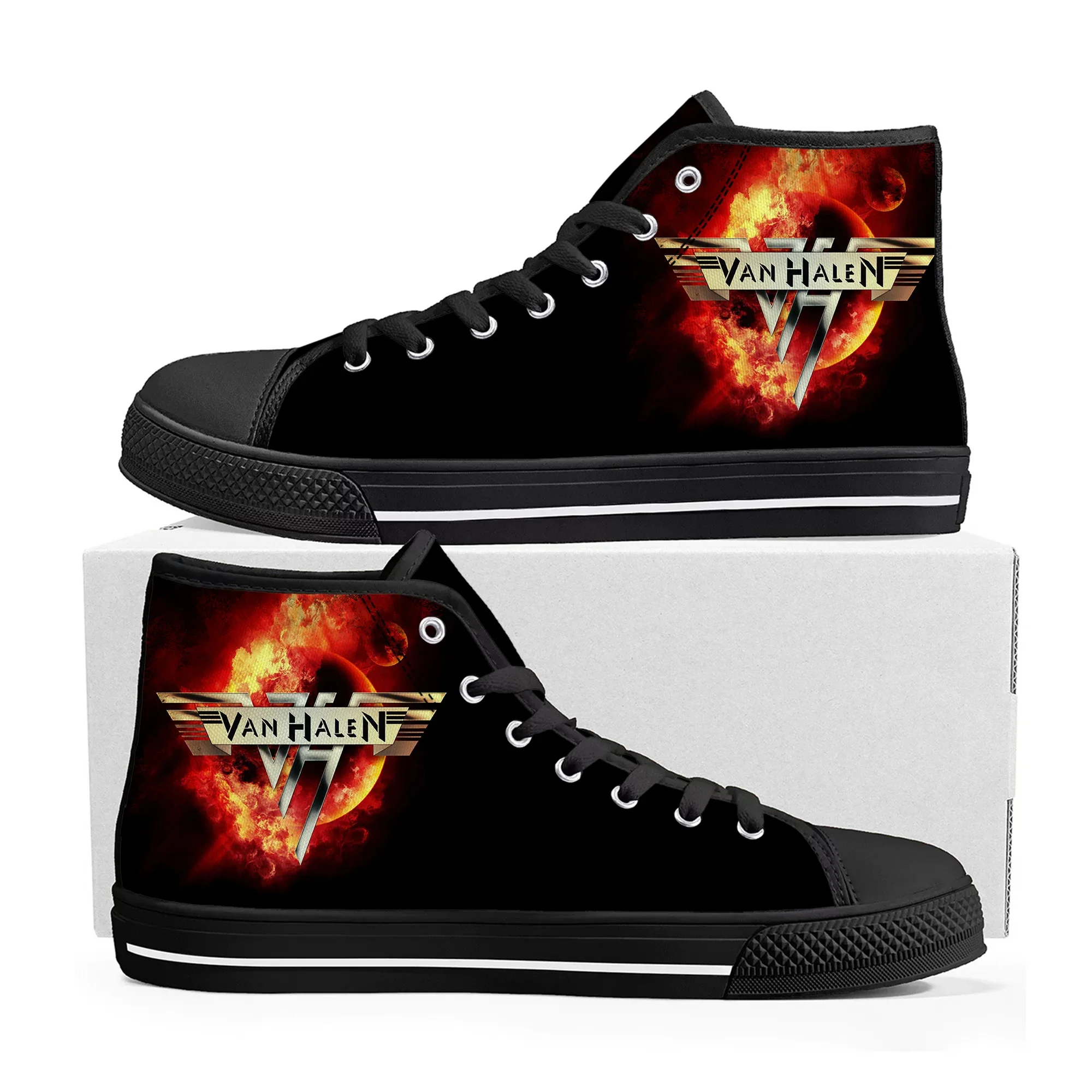 Van Evh 1984 Stripes Halen High Top Sneakers Men Women Teenager High Quality Canvas Sneaker 5150 Casual Couple Shoes Custom Shoe