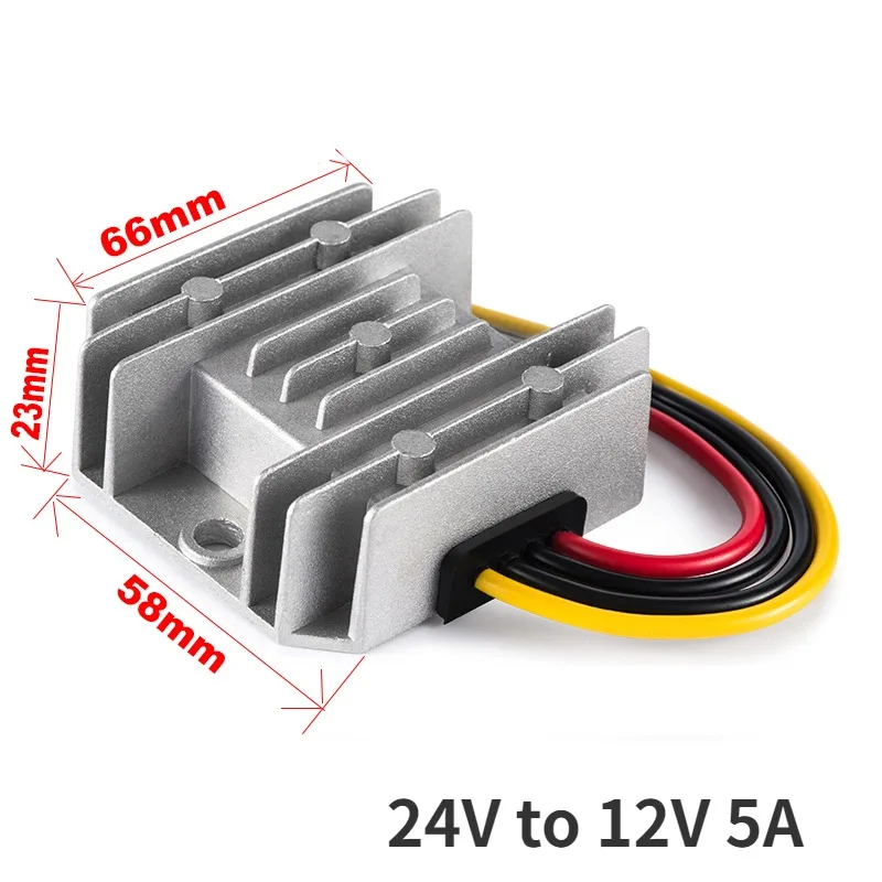 Car Converter Inverter Car Power Converter 24V to 12V 5A 10A 20A Reliable DC DC Converter Step Down Voltage Regulator 24 volt to 12 volt Buck Module for Cars Solar