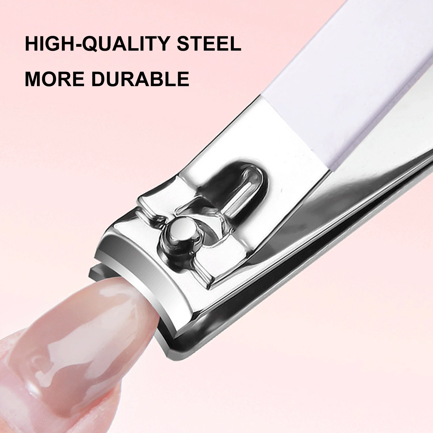 CALIYI Portable Nail Clippers Nail File Fingernail Toenail Cutter Splash-proof Scissor Art Manicure Tool 4pcs