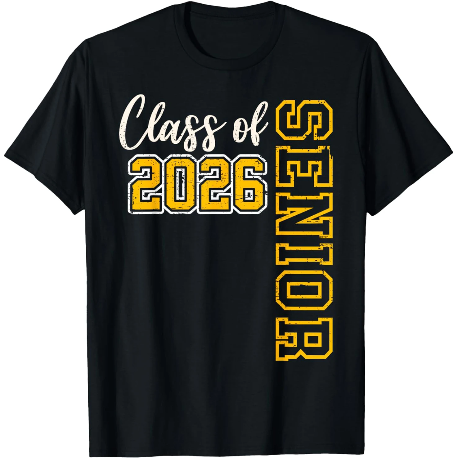 Klasse 2026 Senior 26 High School Abschluss T-Shirts für Männer und Frauen, Humorvolle Streetwear, Kurzarm Unisex Loose-Fit Kleidung