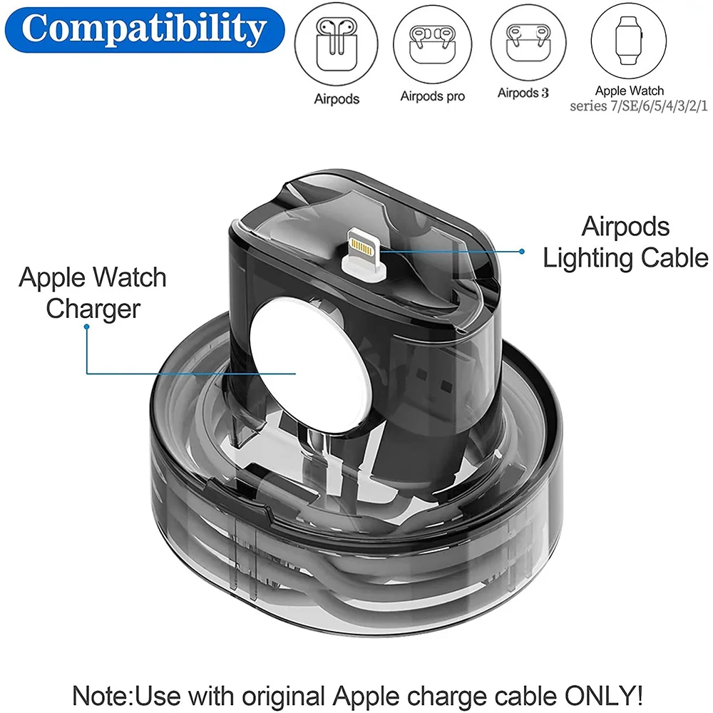 Per Apple 2-In-1 Staffa Di Ricarica Per Apple Watch Supporto Di Ricarica Orologio Per Iphone 14 13 12 11 Per Airpods 2 3 Pro Base Di Ricarica