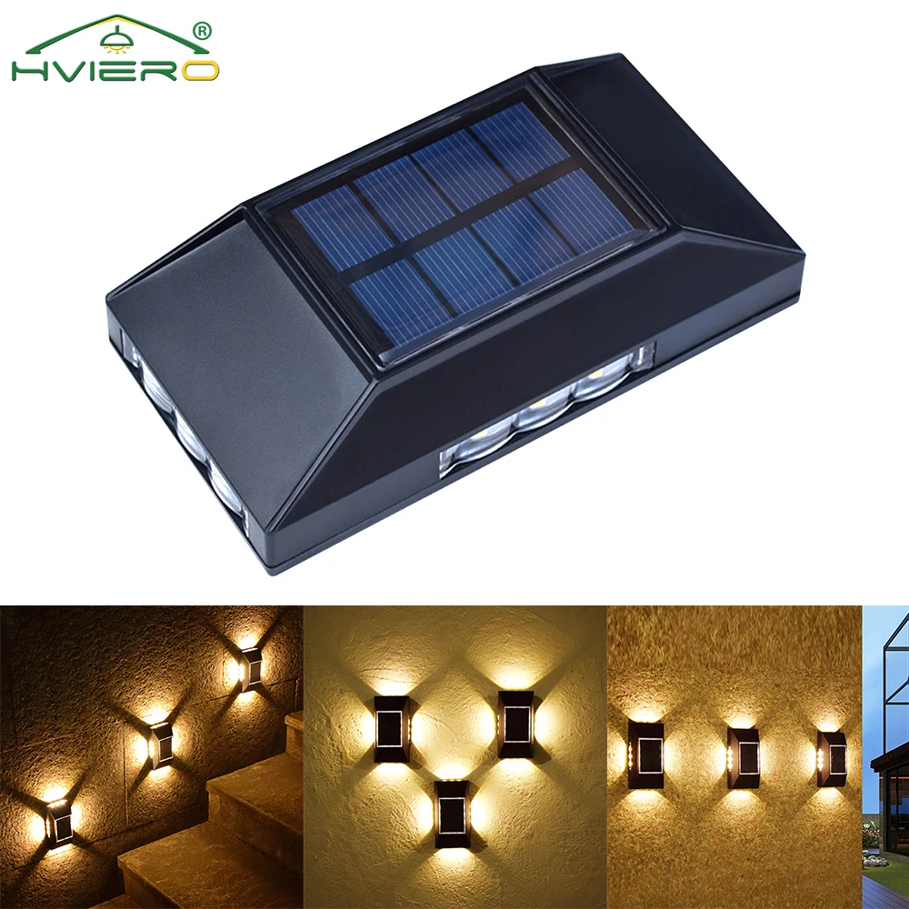 

Solar Wall Lamp 12V LED Bulbs Outdoor Decoration Light Garden Household Up Down Left Right Lighting Courtyard Peripheral Bright