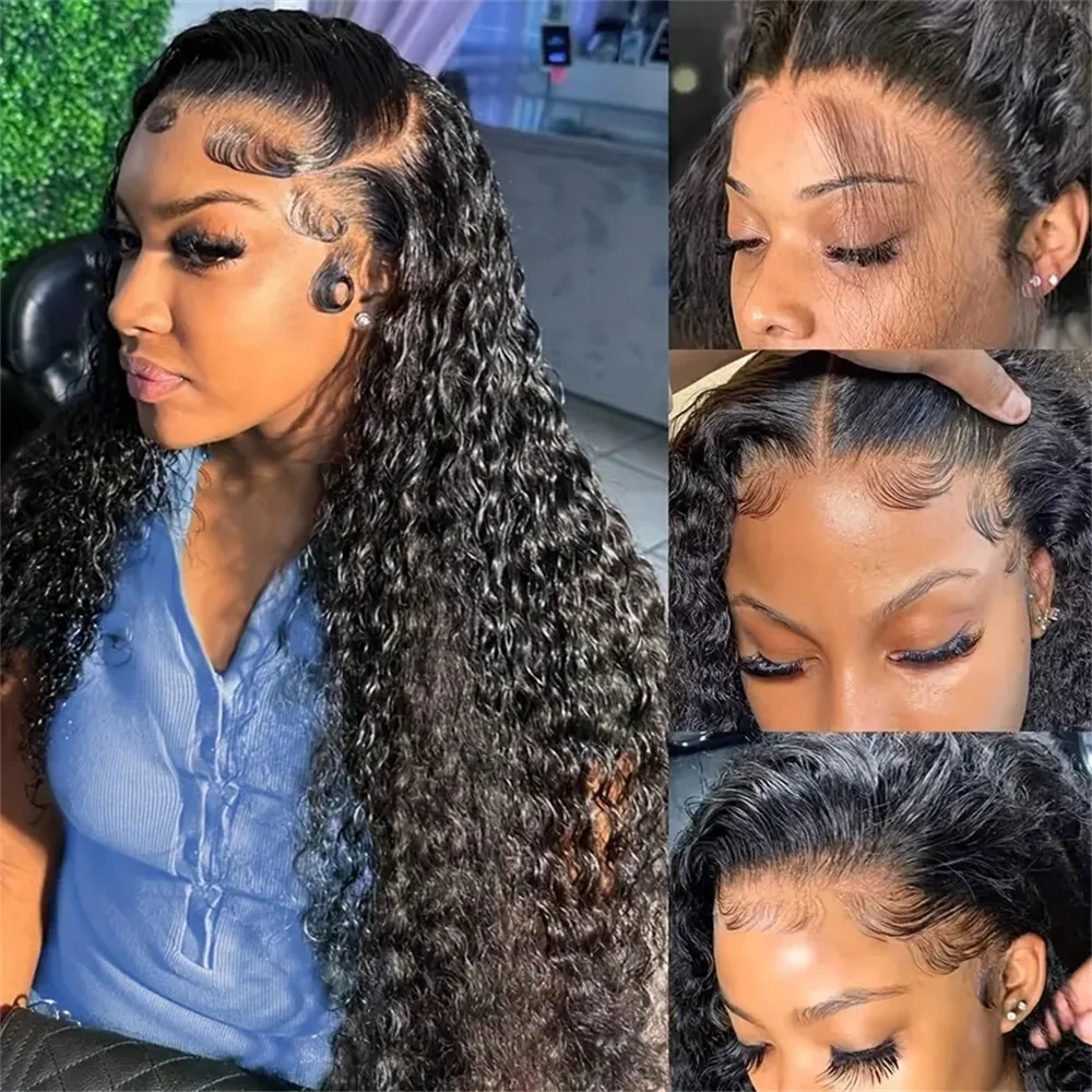 

Curly HD Lace Front Wigs Human Hair Peruvian Deep Wave Lace Frontal Wigs For Women 13x6 Transparent Lace Front Wigs Pre Plucked