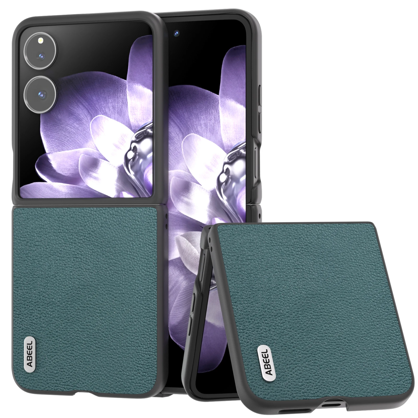 ABEEL Luxury Litchi Pattern Genuine Leather Ultra-Thin Shockproof Folding Case