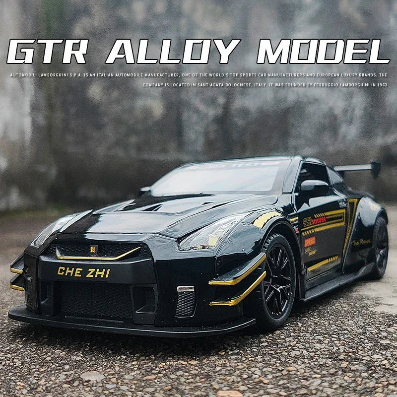 124NissanGTRR35SportsCarDiecastsToyVehiclesMetalToyCar