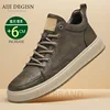 Elevator shoes for man height increase 8cm 6cm luxury brand sneaker genuine leather men's hidden heels casual shoe increasing