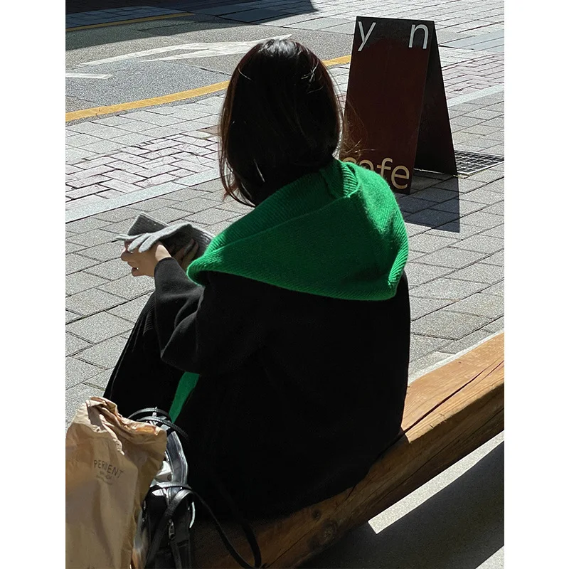 New Fashion Knitting Cowl Hooded Shawl Autumn Winter Warm Scarf Hat Scarf for Women 25*215cm