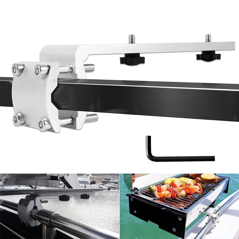 Soporte De Riel Para Parrilla Camco Stow N' Go - Para Barcos, Rieles De 7/8" A 1-1/4", Aluminio Anodizado - Protege La Fibra De Vidrio