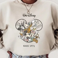 2025 Disney Mickey Mouse Print Women's Cotton T-shirt Sporty Casual Style With Plus Size Streetwear Trendy Hip-Hop Style
