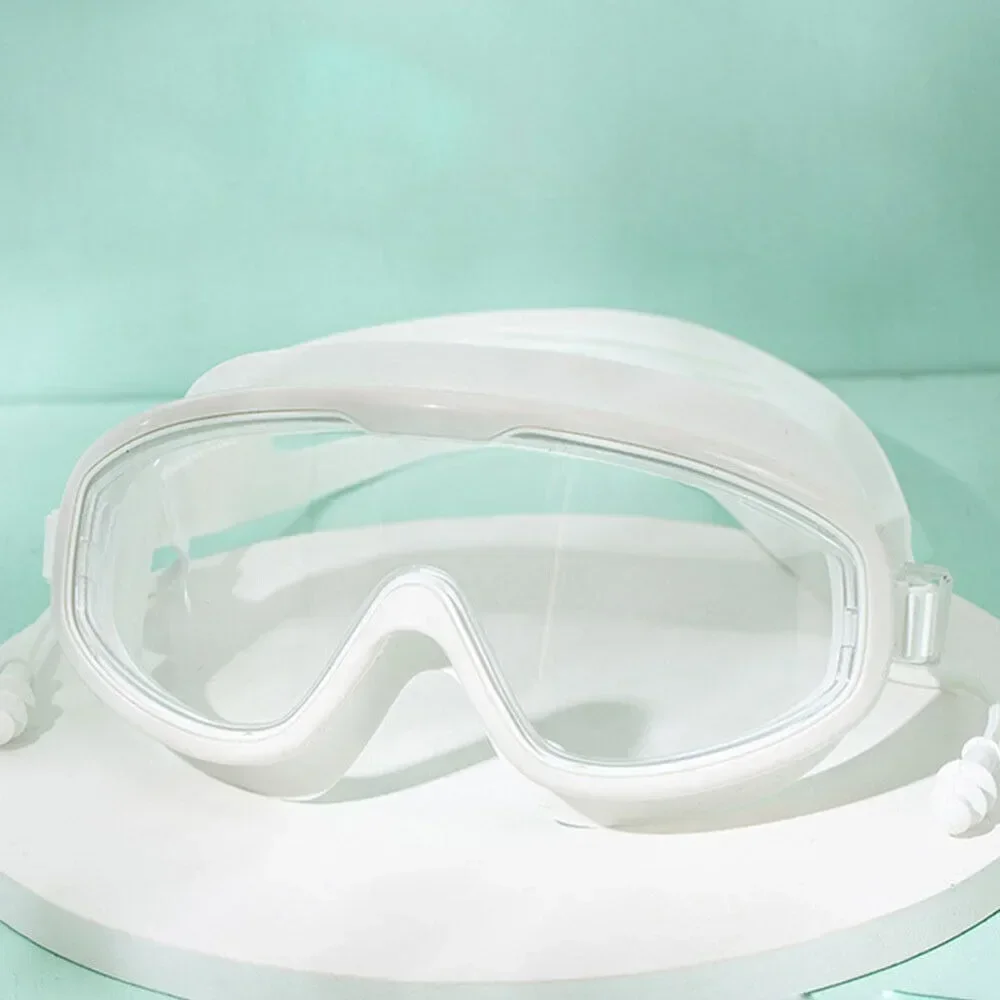 Outdoor Swim Goggles Anti-Fog Wide View Scuba Diving Swimming Glasses with Earplugs for Adult Youth 4