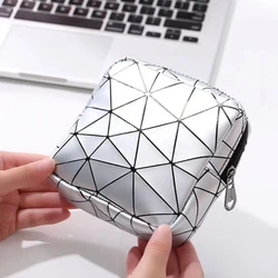 Elegant Leather Waterproof Pouch with Zipper - Compact Storage (Silvery)