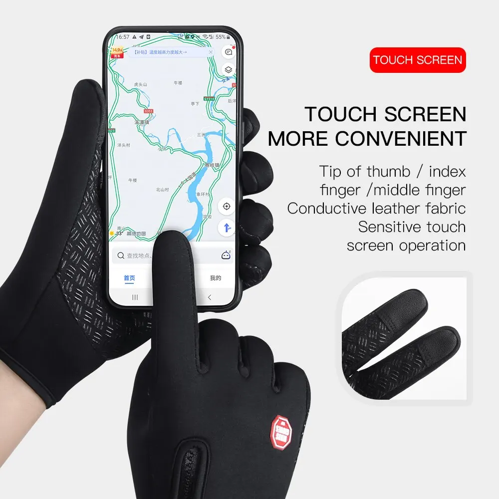 Autumn Winter Warm Cycling Gloves Thermal Outdoor Sport Running Bicycle Ski Gloves for Camping Hiking Motorcycle Men cycling gloves