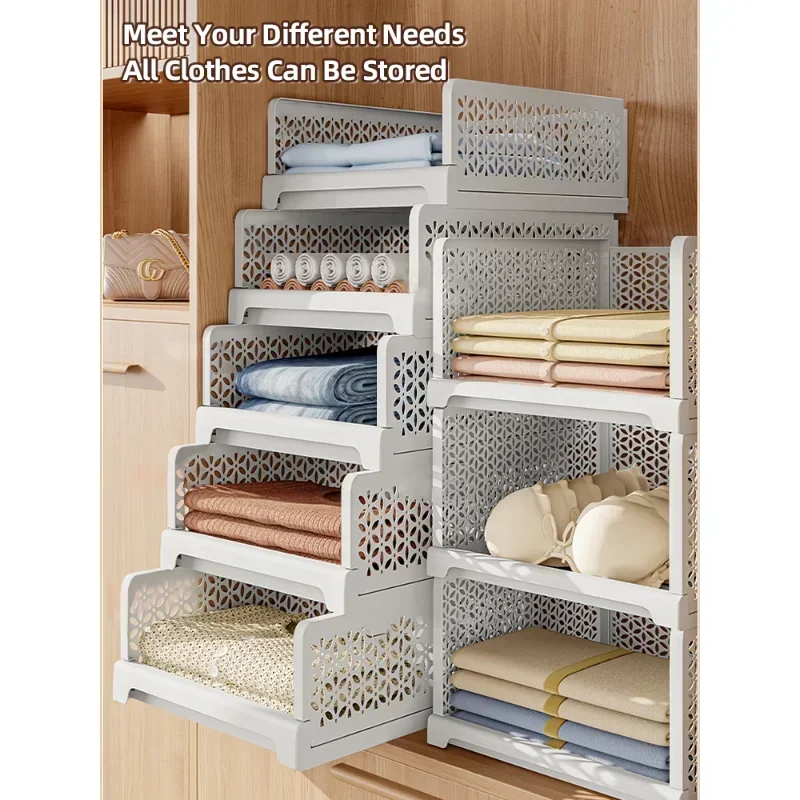 Pull-out type Closet Storage Shelf Wardrobe Organizer Layered Organizers of Cabinets and Drawers Clothes Storage Organizer 2