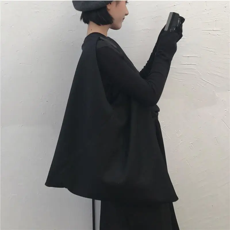 Korean Version Large Capacity Shoulder Bag Solid Color Splicing Casual Canvas Bag Lazy And Fashion Women Shoulder Bag Canvas Bag